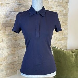 Tory Burch Short Sleeve Polo Shirt | Medium Navy | Size XS | New with Tags